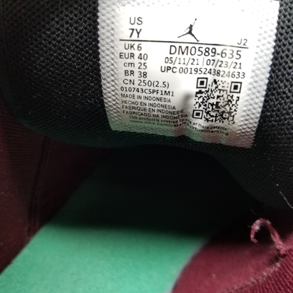 Nike Air Jordan 1 Low SE GS Dark Beetroot DM0589-635 Size 6.5Y - Picture 11 of 13